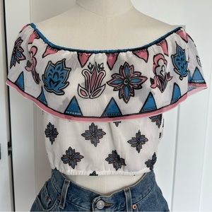 Sabo Skirt Off-The-Shoulder Crop Top | Size S